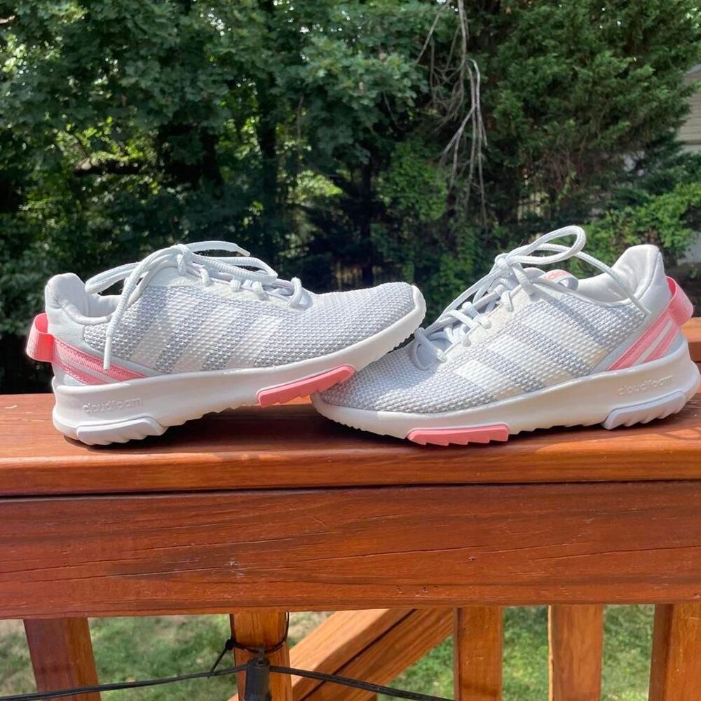 Kids US4 Adidas Racer TB 2.0 white and pink trainers running sneaker